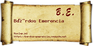 Bárdos Emerencia névjegykártya